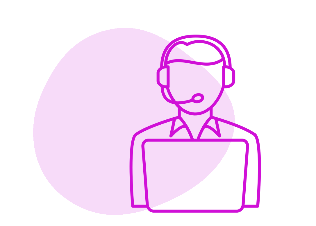 Pink IT technician icon