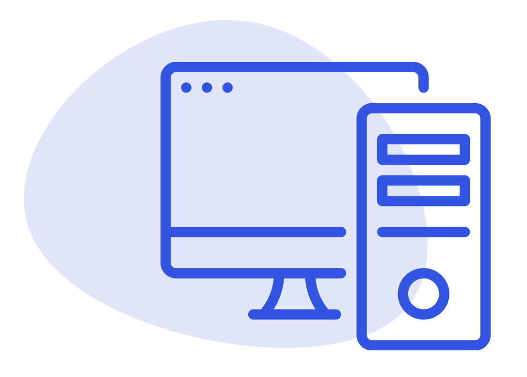 Blue computer icon