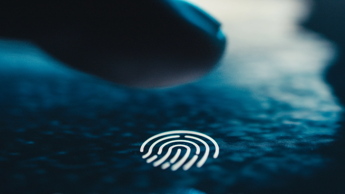 Fingerprint authentication on digital device representing secure login and biometric security